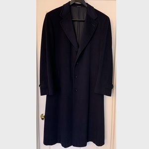 CANALI Cashmere Long Coat Navy Blue Wool EUC